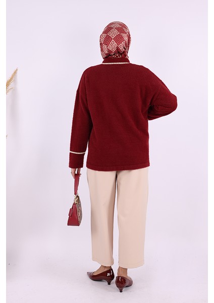 12620 Inci Detay Sakallı Hırka Bordo fırsatları