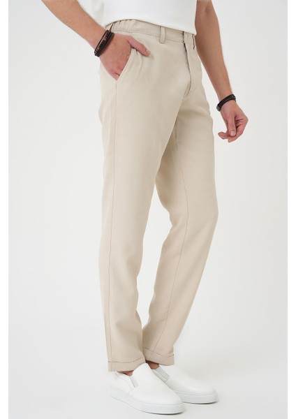 Comfort Beli Lastikli Rayon Karışımlı Krem Jogger Pantolon P 1194 modelleri