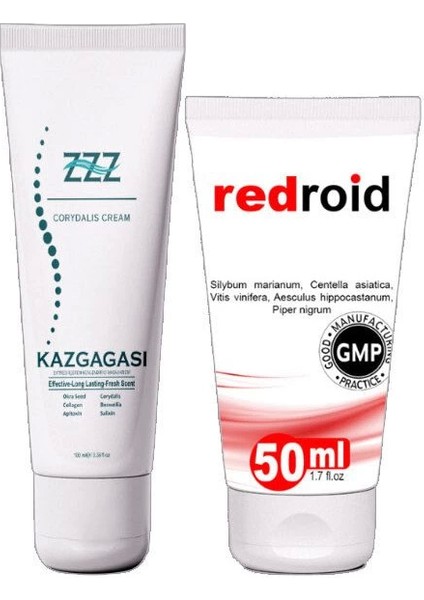 Kaz Gagası Kremi 100 ml Kas Iskelet Sızıları Için+Redroid Hemer.oid Için Krem 50 ml