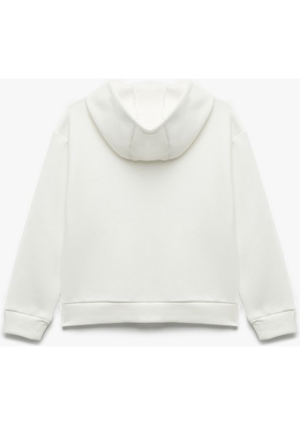 Şardonlu Uzun Kollu Kapşonlu Fermuarlı Sweatshirt fiyatları