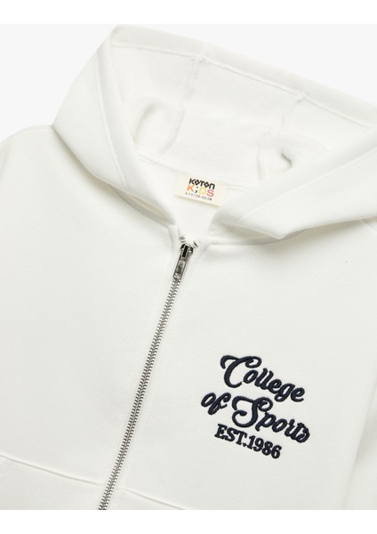 Şardonlu Uzun Kollu Kapşonlu Fermuarlı Sweatshirt modelleri