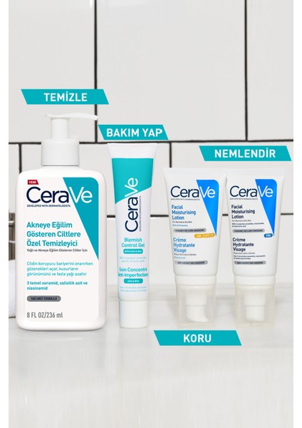 Akneye Eğilimli Ciltler İçin Cilt Bakım Seti - 236 ml, 3 Temel Seramid ve Salisilik Asit ile + 8×3 ml fırsatları