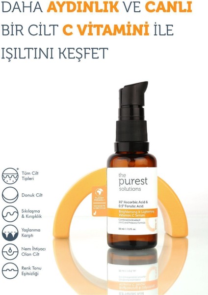 Normal Ciltler İçin Vegan C Vitamini Arbutin Aydınlatıcı Canlandırıcı Bakım Seti 2x30 ml fırsatları