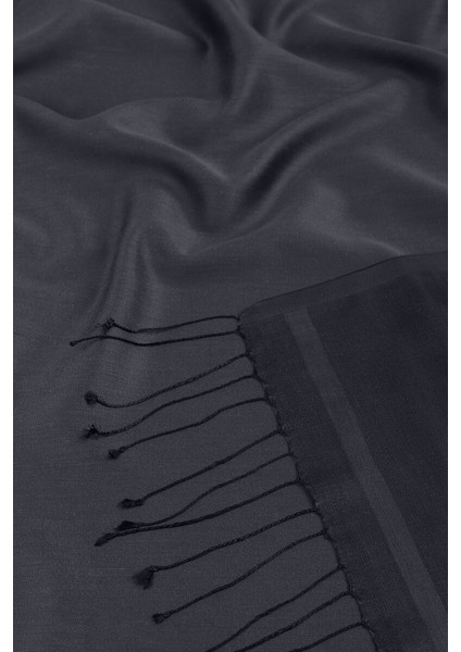 Antrasit Siyah Çift Taraflı Ipek Şal indirimleri