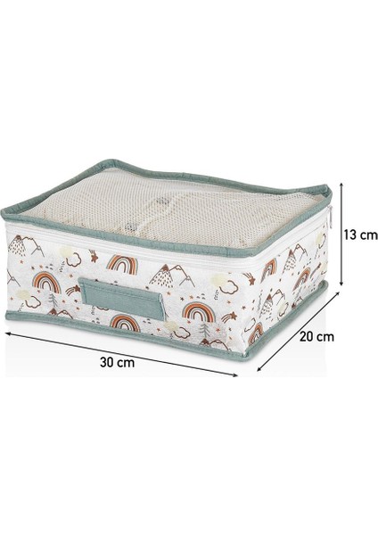 Rainbow Serisi Beyaz Keçe Kumaş Valiz Düzenleyici Set 36x27x14 cm ve Çeşitli Boyutlar modelleri