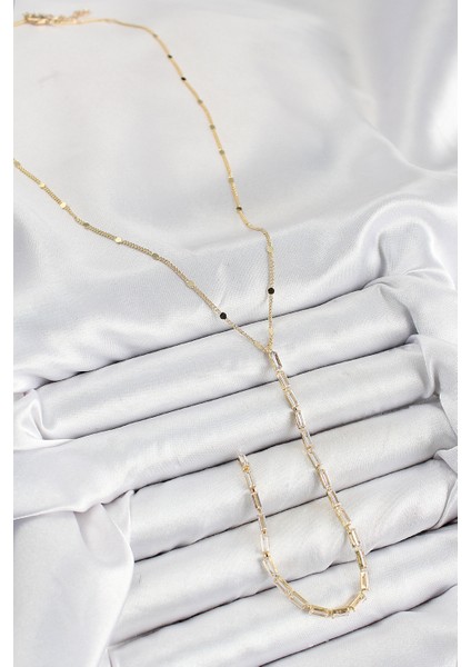 Pirinç Zirkon Taşlı Model Gold Renk Y Kolye - Lisinya fiyatları