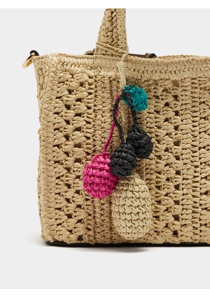 Hasır Efektli Çapraz Askılı Tote Çanta modelleri