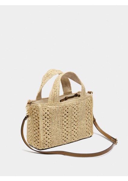 Hasır Efektli Çapraz Askılı Tote Çanta fırsatları