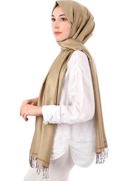 Bej Kahverengi Çift Taraflı Ipek Şal