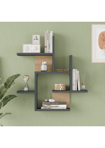 Shelf 21 Duvar Rafı Sepet-Antrasit WL21-SA