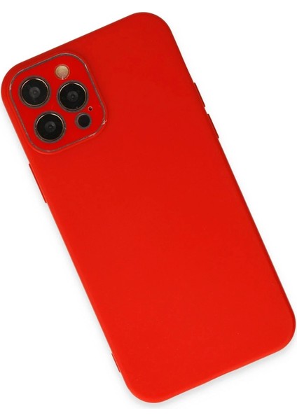 Newface iPhone 12 Pro Max Kılıf Lansman Glass Kapak - Kırmızı fiyatları
