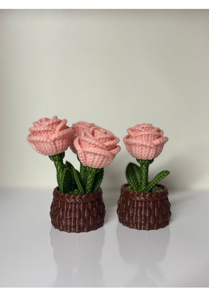 3D Baskı Dekoratif Gül Saksı – El Yapımı Masaüstü Çiçek fiyatları