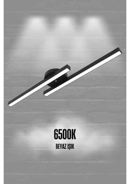 Marea ( Siyah Kasa, Beyaz Işık ) Ledli Modern Plafonyer LED Avize, Salon, Mutfak, Oturma Odası