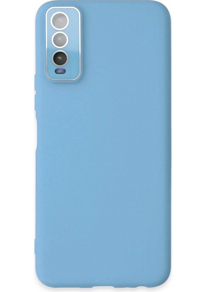 Newface Vivo Y11S Kılıf Lansman Glass Kapak - Mavi