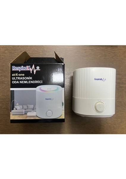 Airx-One Ultrasonik Soğuk Buhar Makinesi - Üstten Su Doldurmalı, 7 Renkli Gece Lambası, 2,5 Lt, Beyaz fırsatları