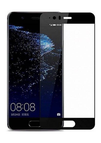 Huawei P40 Lite E 6D Tam Kaplayan Full Cam Ekran Koruyucu Siyah