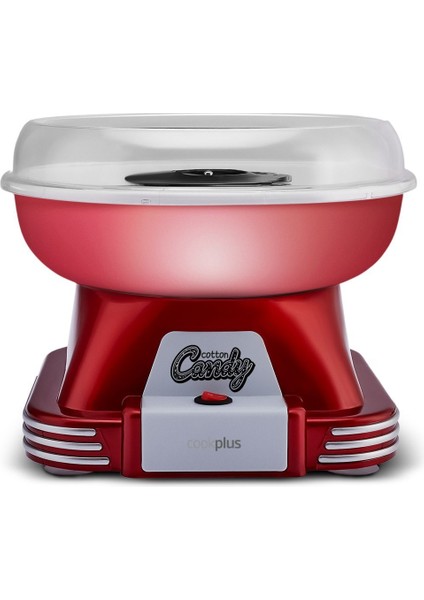 Retro Pamuk Şeker Makinesi Kırmızı 5 Parça Set Dayanıklı Plastik Metal Gövdeli Kompakt Tasarım
