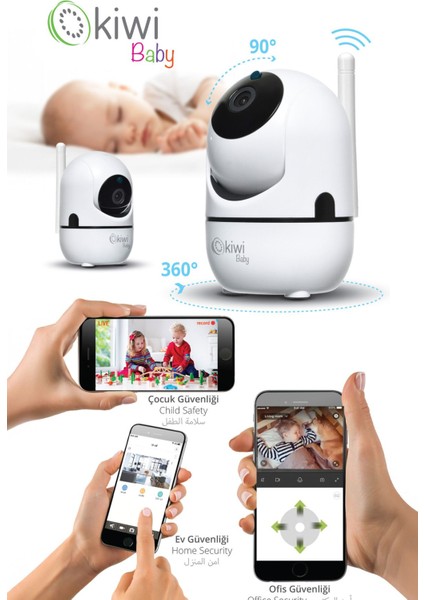 Kbaby 99 IP Bebek Kamerası - Kablosuz, Hareket Sensörü, Gece Görüşü, HD Görüntü Kalitesi, iOS ve Android Uyumlu indirimleri