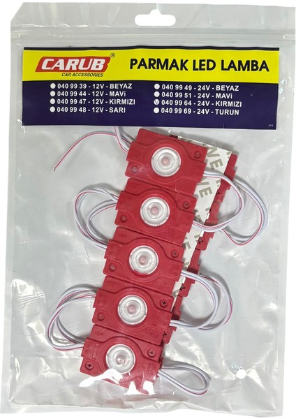 Parmak Lamba Tek Lens Kırmızı 10'lu 24V Br 040 99 64