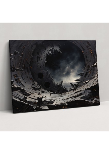 Kozmik Bulmaca Kanvas Tablo - Dünya Karışık Medya Sanat Evren