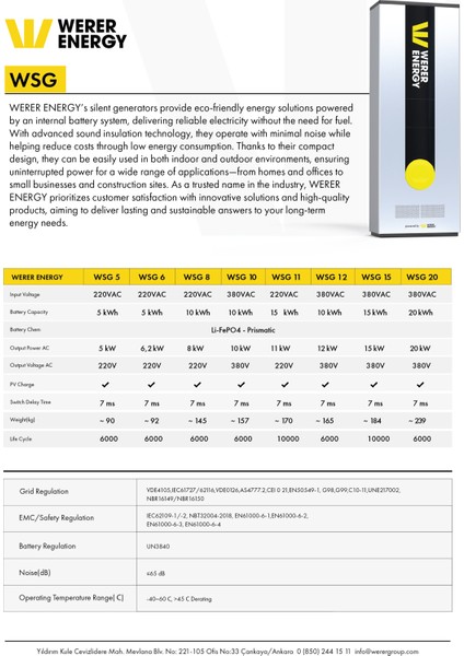 8kW LiFePO4 Lityum Demir Fosfat Tek Faz Sessiz Jenaratör indirimleri
