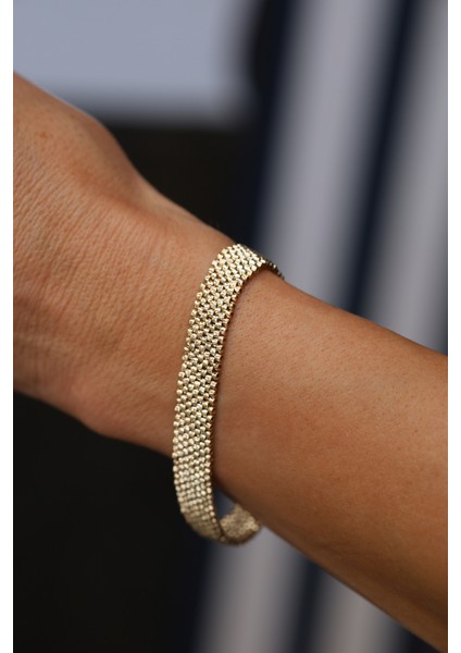 14 Ayar Altın Ince Hasır Örgü Bileklik fiyatları