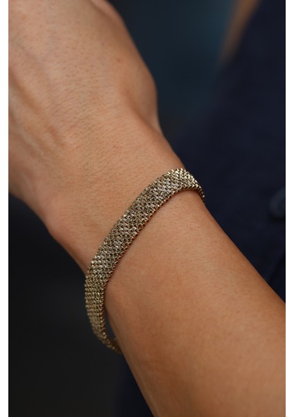 14 Ayar Altın Ince Hasır Örgü Bileklik fırsatları