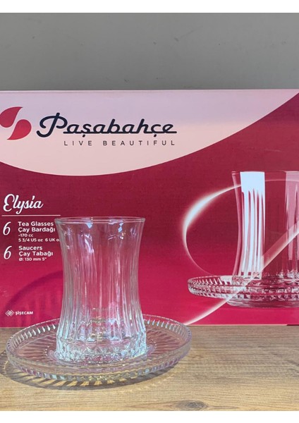 Paşabahçe Elysia Çay Seti Orjinal Kutusunda 6 Kişilik