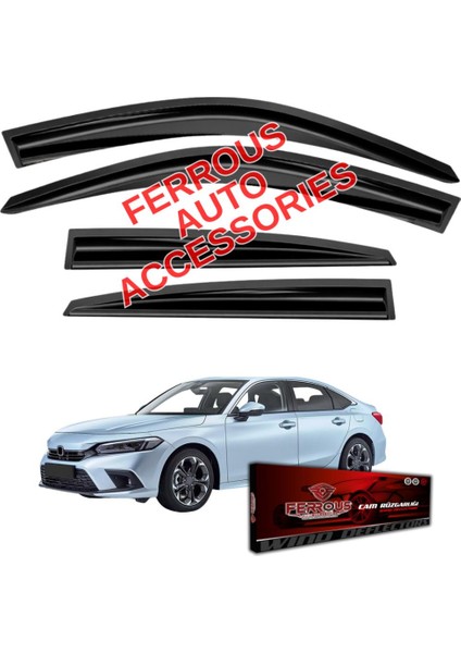 Honda Civic Fe1 Sedan/hb Ferrous Cam Rüzgarlığı 4lü Set 2021 ve Üstü
