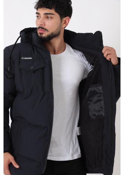 Göğüs Cepli Içi Kürklü Uzun Şişme Mont Pldp 2957_50456 modelleri