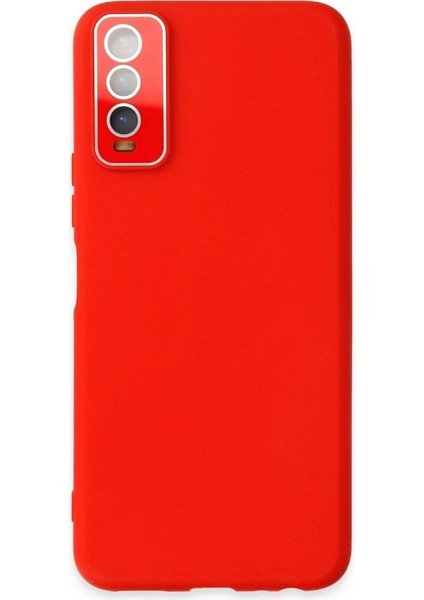 Newface Vivo Y11S Kılıf Lansman Glass Kapak - Kırmızı