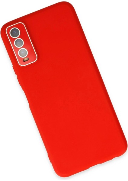 Newface Vivo Y11S Kılıf Lansman Glass Kapak - Kırmızı modelleri