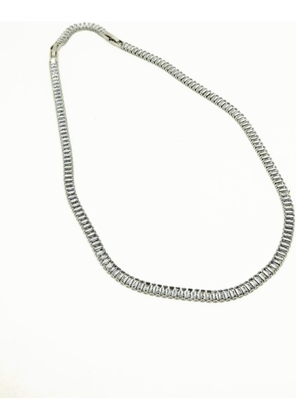 Çelik Baget Suyolu Kolye Gümüş Renk