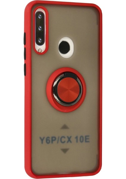Newface Huawei Y6P Kılıf Montreal Yüzüklü Silikon Kapak - Kırmızı fiyatları