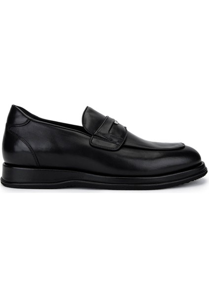 Erkek Hakiki Deri Siyah Casual Ayakkabı 664 B43684A Erk Ayk SK25-26 Nero
