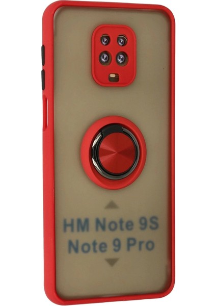Newface Xiaomi Redmi Note 9 Pro Kılıf Montreal Yüzüklü Silikon Kapak - Kırmızı fiyatları