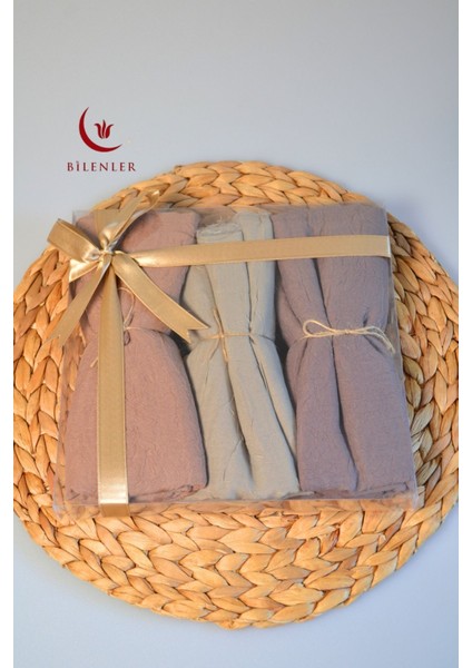 Bambu Kraş Şal – 75X210 cm | Nefes Alabilir, Terletmez, Tok Duruşlu Mevsimlik Kumaş (3'lü Kutu)