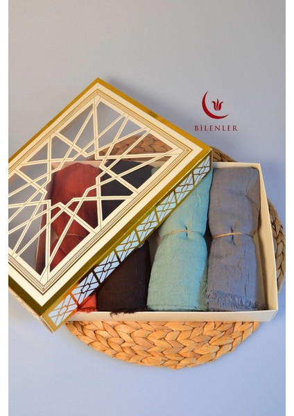 Bambu Kraş & Şal – 75X210 cm | Nefes Alabilir, Terletmez, Tok Duruşlu Mevsimlik Kumaş (4'lü Kutu)