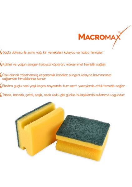 Tırnak Koruyuculu Bulaşık Süngeri 5'li Paket, Ergonomik Yeşil Klasik Sünger indirimleri