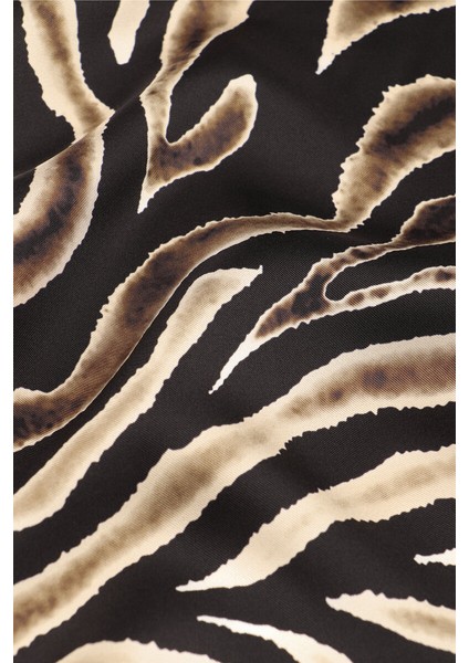 Bakır Zebra Desen Twill Ipek Eşarp fırsatları