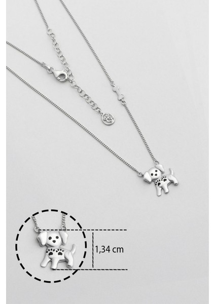 Little Dog 18 Ayar Beyaz Altın Kaplama 48 cm Gümüş Kolye modelleri