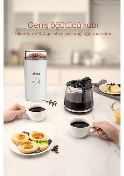 Elektrikli Çekirdek ve Baharat Öğütücü, Beyaz, Pratik ve Hafif Tasarım fırsatları