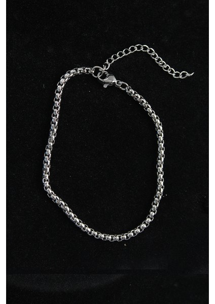 316L Çelik Örgü Model Gümüş Renk Erkek Bileklik - Lisinya