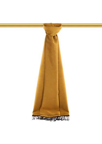 Hardal Siyah Çift Taraflı Ipek Şal fiyatları