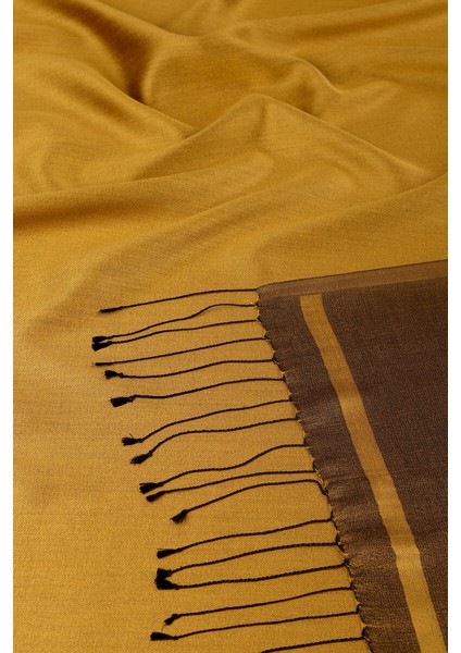 Hardal Siyah Çift Taraflı Ipek Şal indirimleri