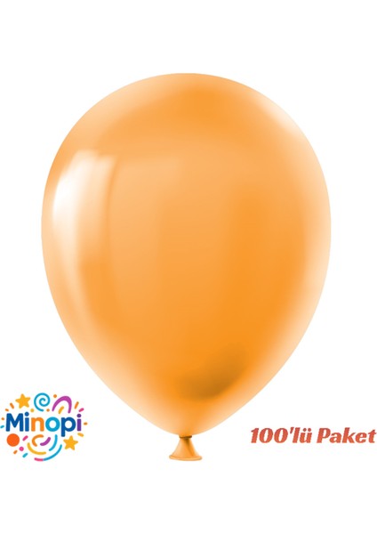 Turuncu Balon Desensiz Renkli Lateks Balon Normal Ebat 100'LÜ Paket