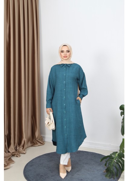 Düğmeli Uzun Tunik