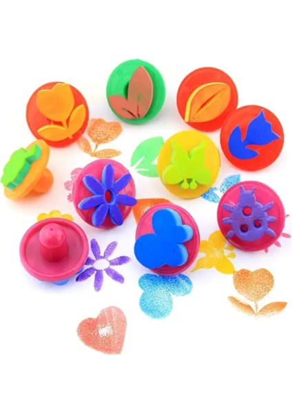 25 Paket Eva Baskı Süngeri 12'li Paket Farklı Şekiller Boya Süngeri fiyatları