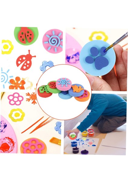 25 Paket Eva Baskı Süngeri 12'li Paket Farklı Şekiller Boya Süngeri fırsatları