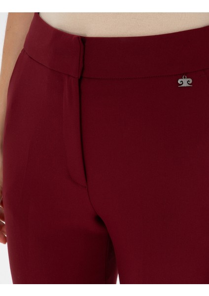 Kadın Vişne Kumaş Pantolon 50310395-VR223 indirimleri